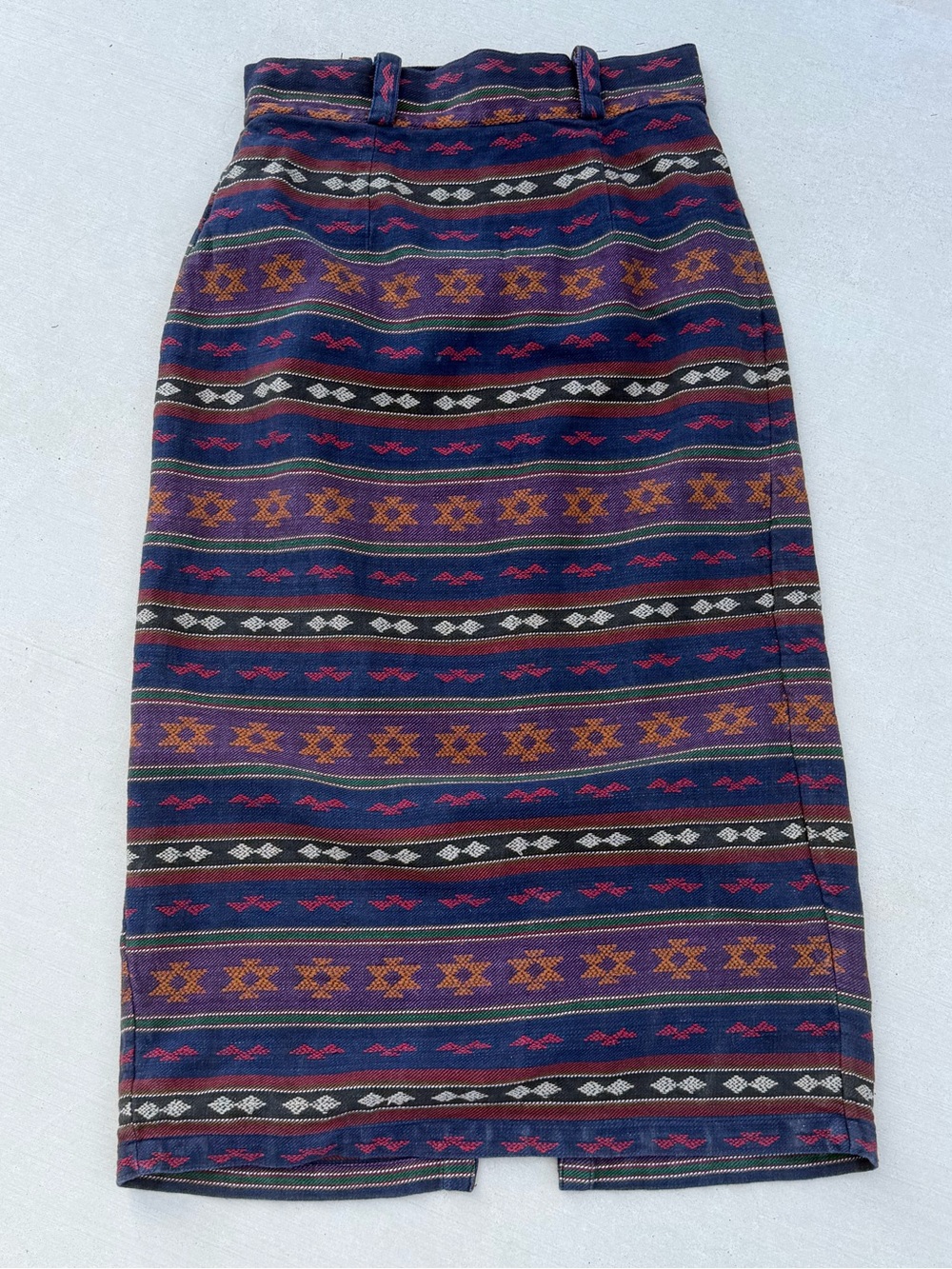 Huntington Ridge Navy Tribal 100% Cotton Lightweight Maxi Skirt